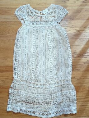 Maeve Lace Crochet Cream Dress